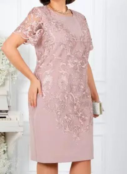 Damen Elegantes Kleid mit floraler Spitze Heidi-Mode