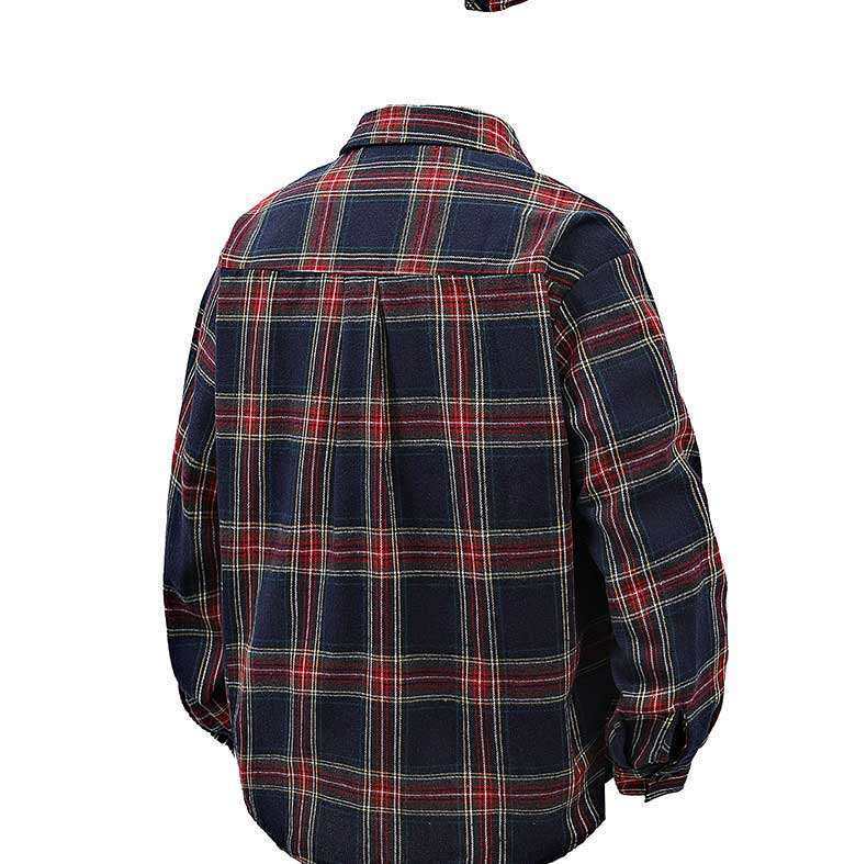 Herren Flanellhemd mit kariertem Design und aufgesetzter Brusttasche Heidi-Mode