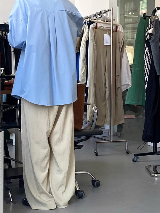 Damen lockere Baumwollbluse mit oversized Schnitt und eleganten Details Heidi-Mode