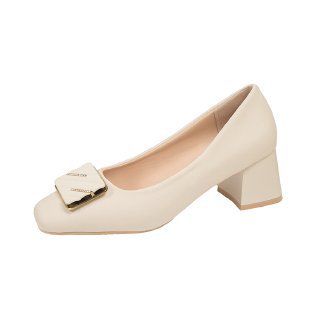 Damen elegante Pumps mit quadratischer Spitze und modischer Schnalle Heidi-Mode