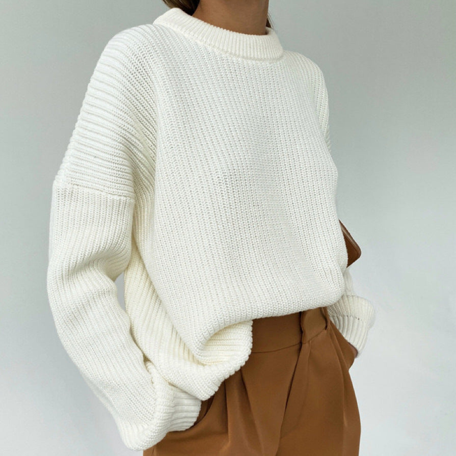 Damen Oversized Strickpullover mit strukturiertem Muster Heidi-Mode