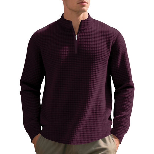 Herren bequemer Fleece-Hoodie mit hohem Kragen und praktischem Reißverschluss Heidi-Mode