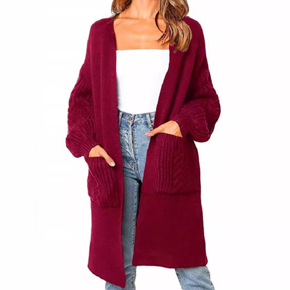 Damen gemütliche Strickjacke mit Taschen Heidi-Mode