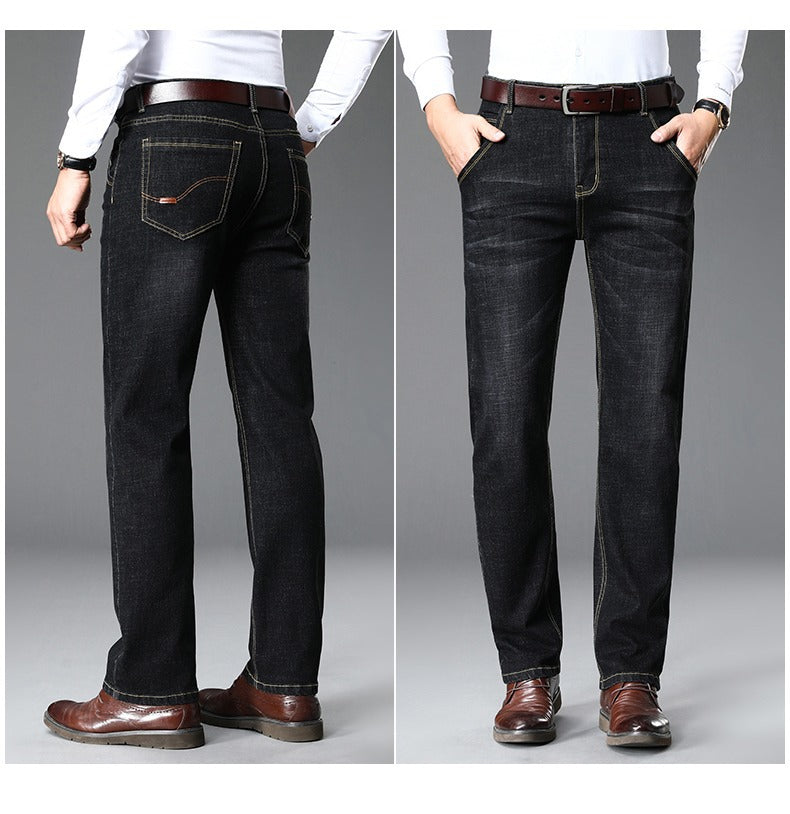 Herren klassische Jeans im lässigen Business-Stil mit besonders bequemer Passform Heidi-Mode