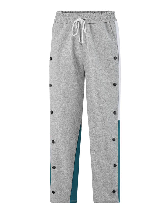 Herren Sportliche Trainingshose mit Druckknopfverschluss und atmungsaktiver Struktur Heidi-Mode