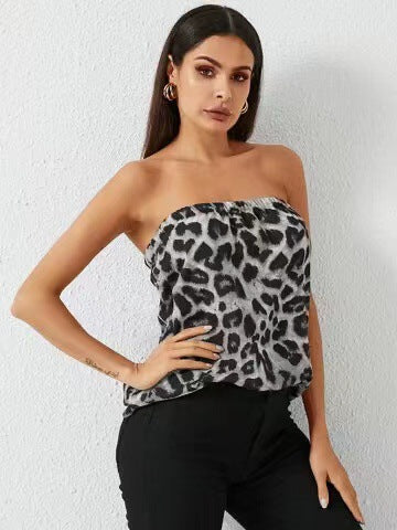 Damen Strapless Stufenmuster Oberteil Heidi-Mode
