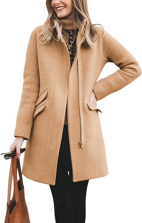 Damen modischer Wollmantel mit asymmetrischem Schnitt Heidi-Mode