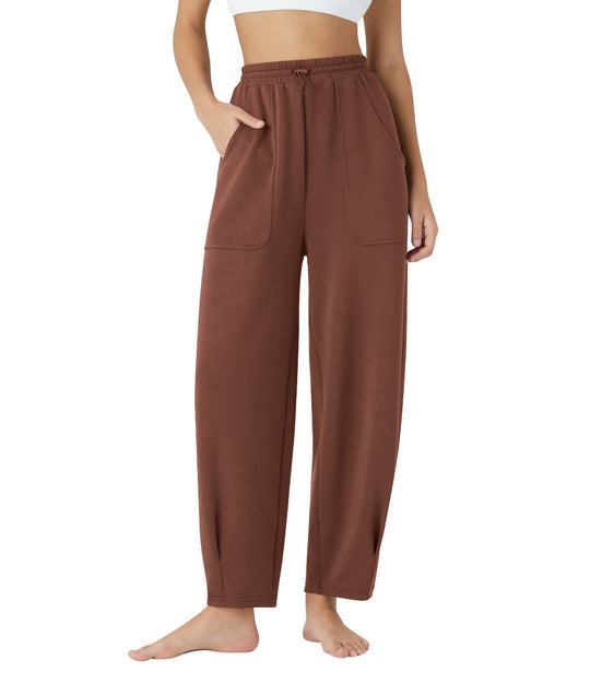 Damen weite Freizeithose mit elastischem Bund und praktischen Taschen Heidi-Mode