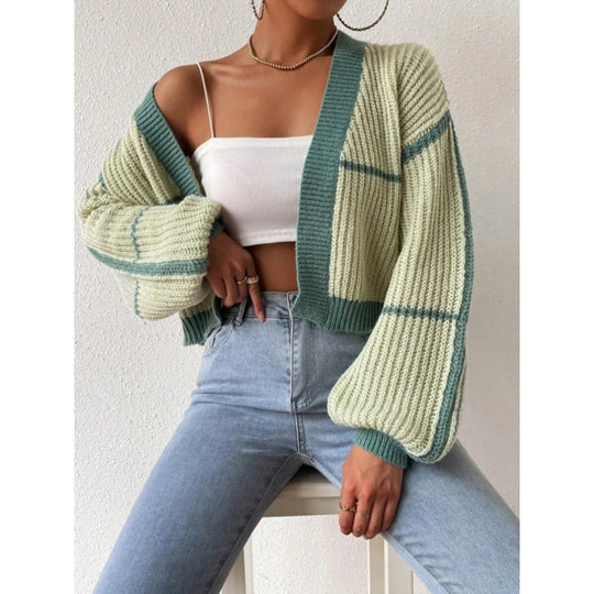 Damen Großer Strickcardigan mit voluminösen Ärmeln Heidi-Mode