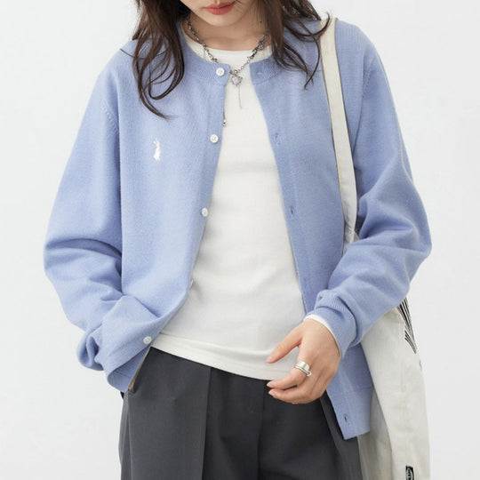 Damen weiche Strickjacke mit feinen Knopfdetails und elegantem Design Heidi-Mode