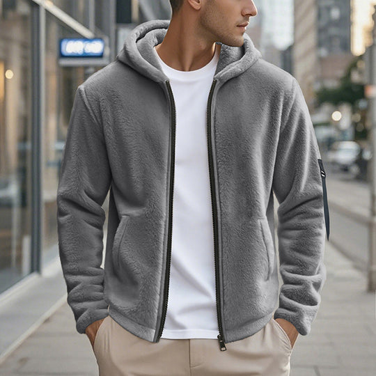 Herren Fleecejacke mit hohem Kragen und Wärmeisolierung Heidi-Mode