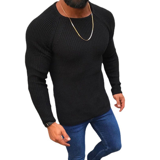 Herren Strickpullover mit strukturierter Oberfläche und Raglanärmeln Heidi-Mode