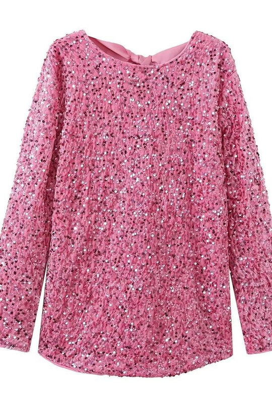 Heidi-Mode | Langarm Loser Paillettenkleid