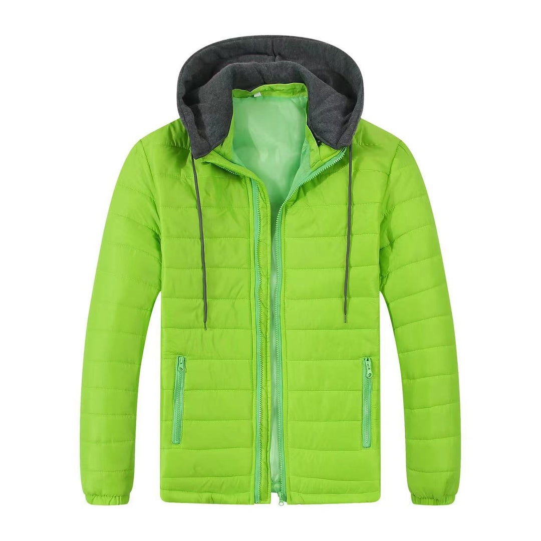 Herren gesteppte Windjacke mit Kapuze Heidi-Mode