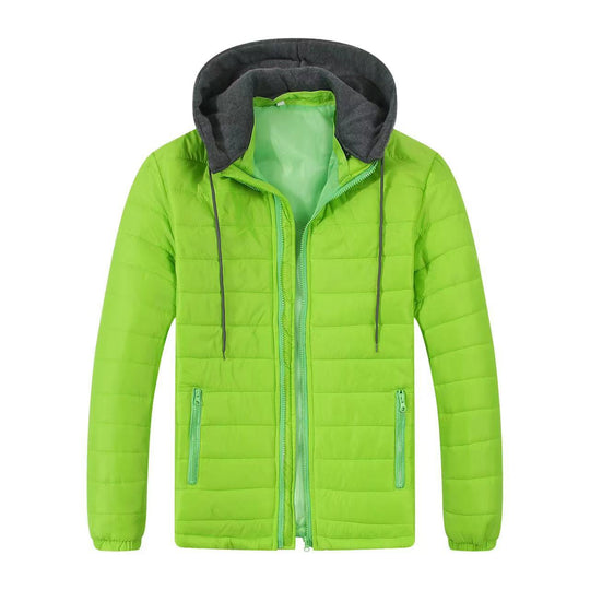 Herren gesteppte Windjacke mit Kapuze Heidi-Mode