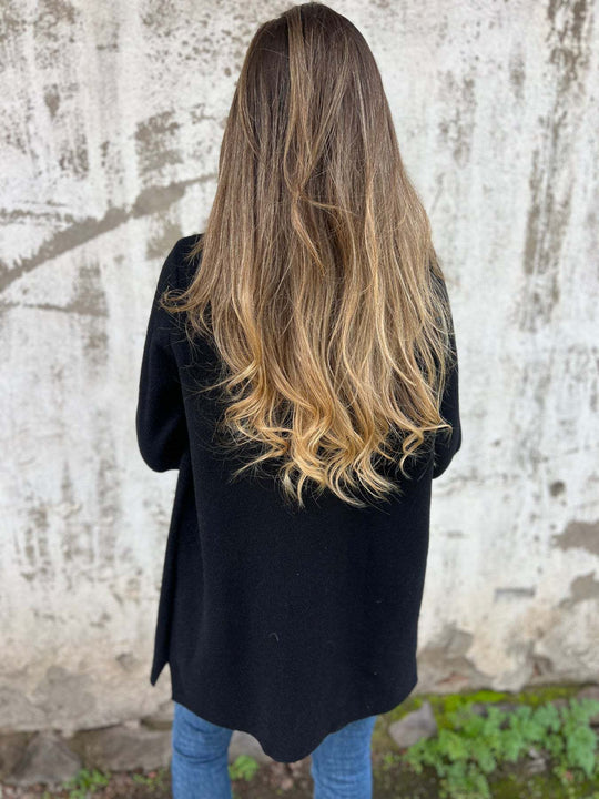 Damen Fleece Mantel mit doppelter Knopfleiste und schickem Reverskragen Heidi-Mode