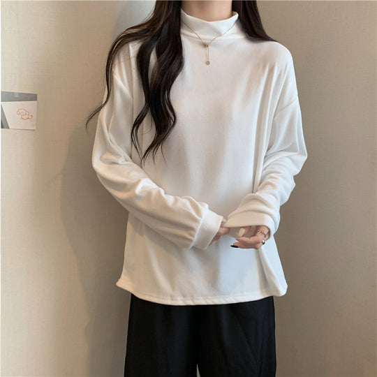 Femme Mock Neck Langarm-Top Heidi-Mode