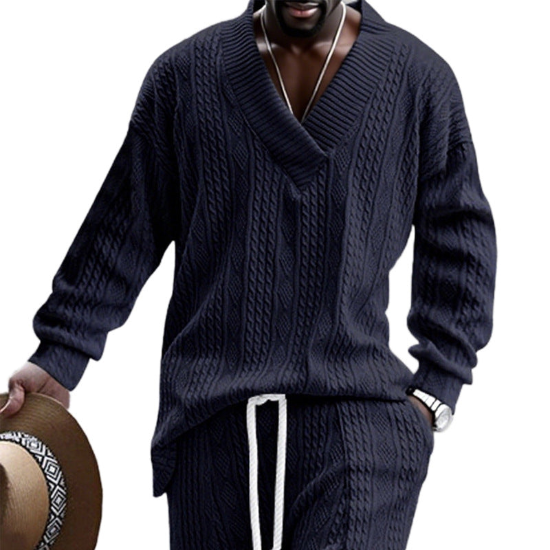 Herren Strickpullover mit modernem V-Ausschnitt und lässigem Design Heidi-Mode