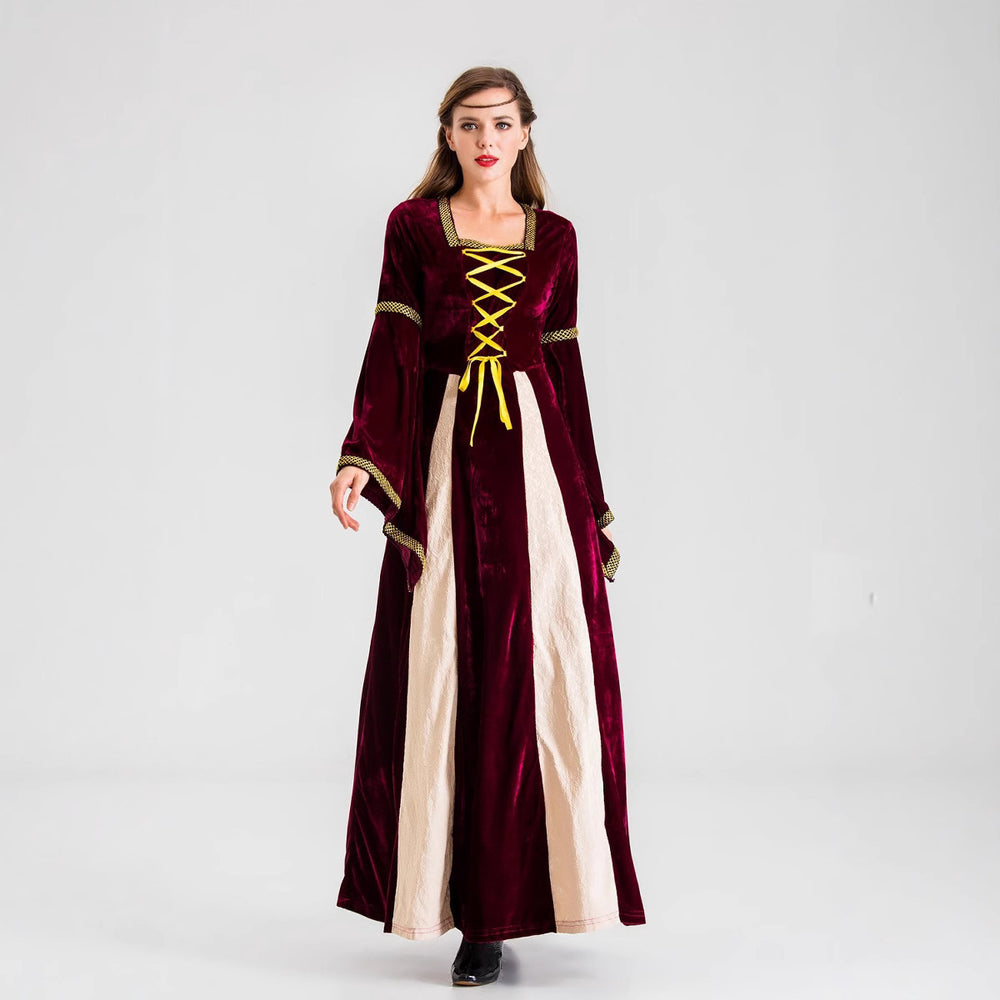 Damen historisches Märchenkleid mit langen Armen und dekorativer Schnürung Heidi