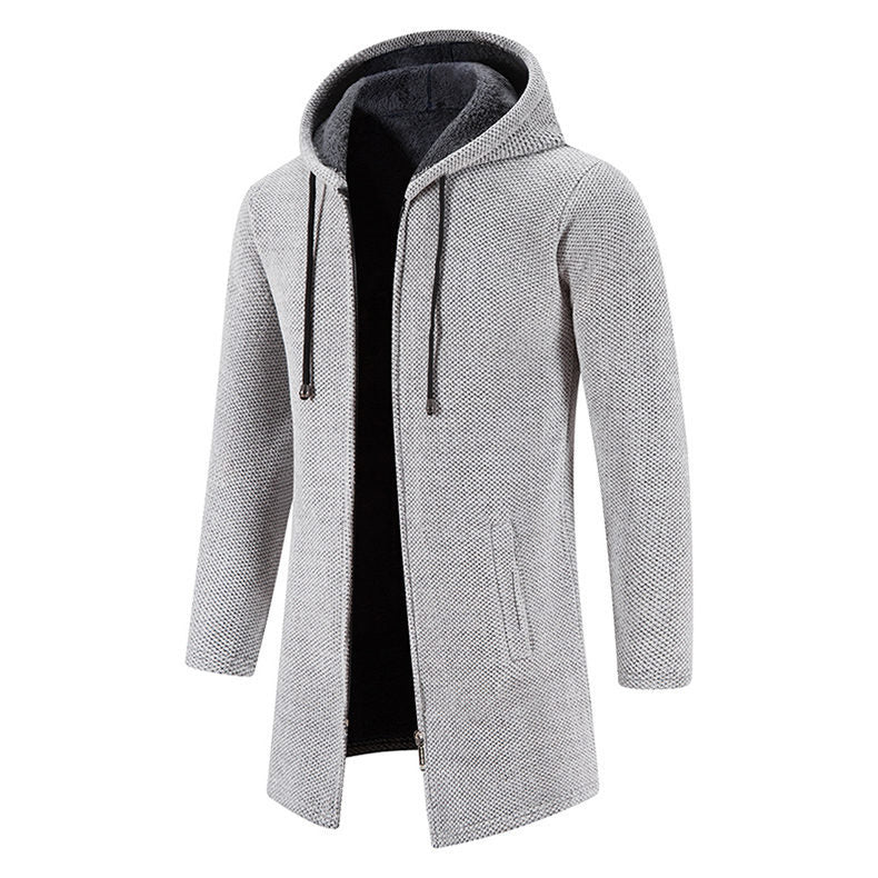 Herren modische Premium-Fleecejacke mit Kapuze und seitlichen Taschen Heidi-Mode