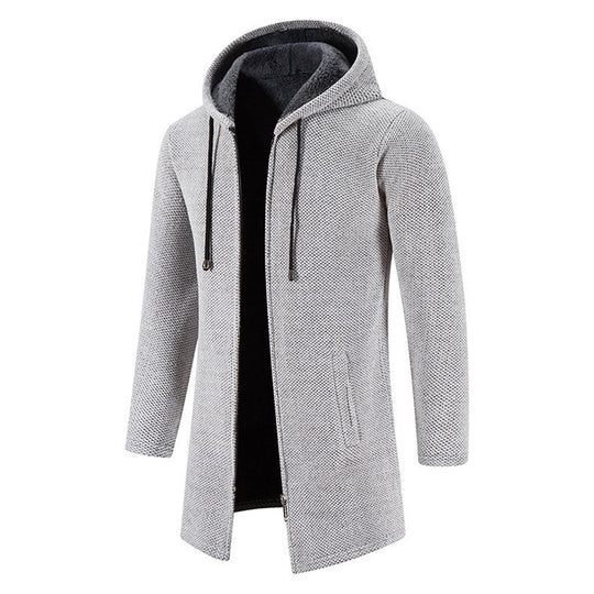 Herren modische Premium-Fleecejacke mit Kapuze und seitlichen Taschen Heidi-Mode