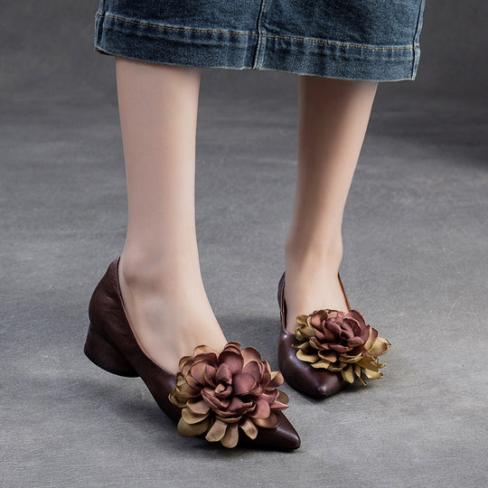 Damen elegante Pumps mit floralen Akzenten Heidi-Mode