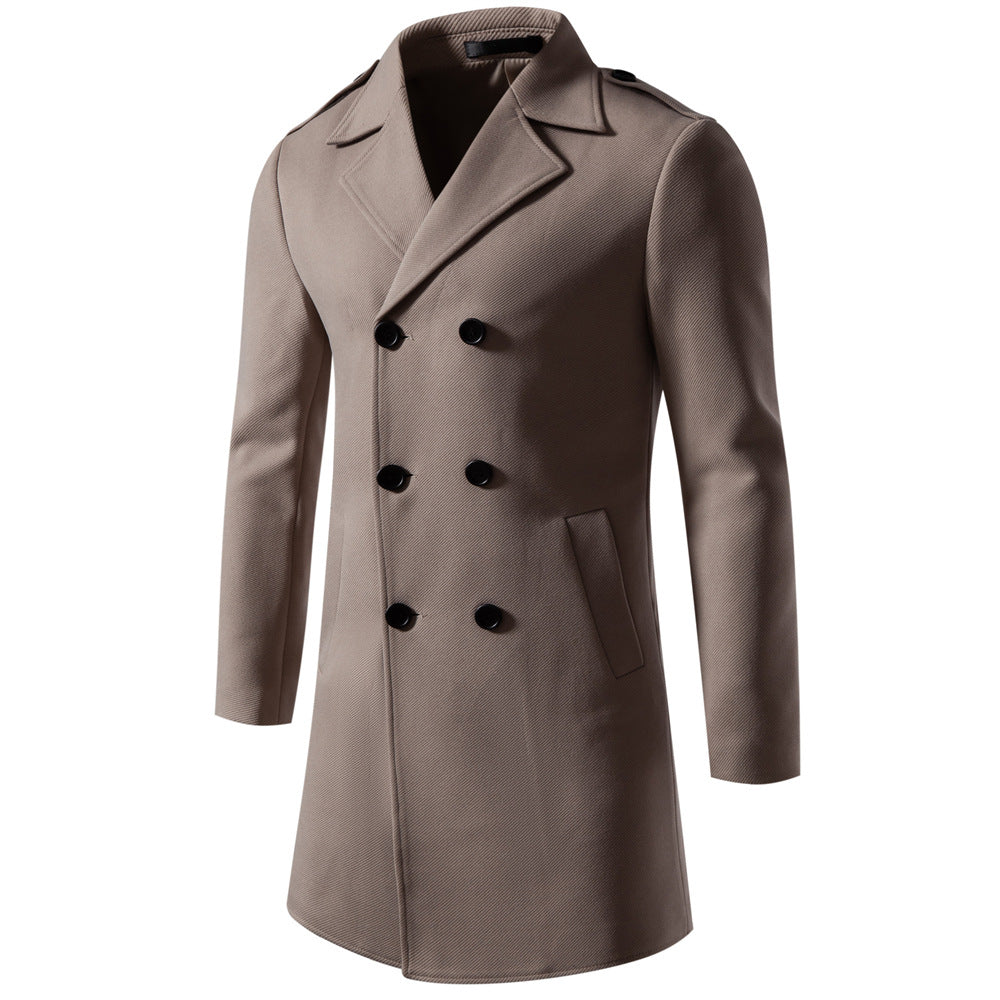 Herren klassischer Trenchcoat mit doppelter Knopfreihe und stylischen Details Heidi-Mode