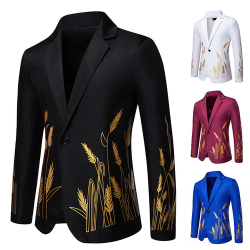 Damen Eleganter Blazer mit kunstvollem Pflanzenmuster und feiner Textur Heidi-Mode