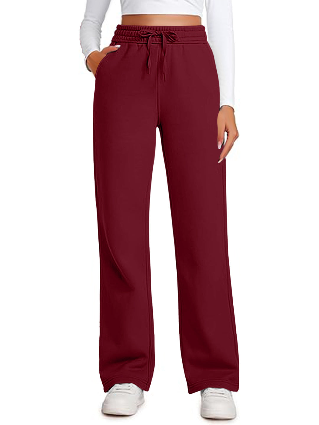 Damen Lässige Freizeithose mit weitem Schnitt und elastischem Bund Heidi-Mode