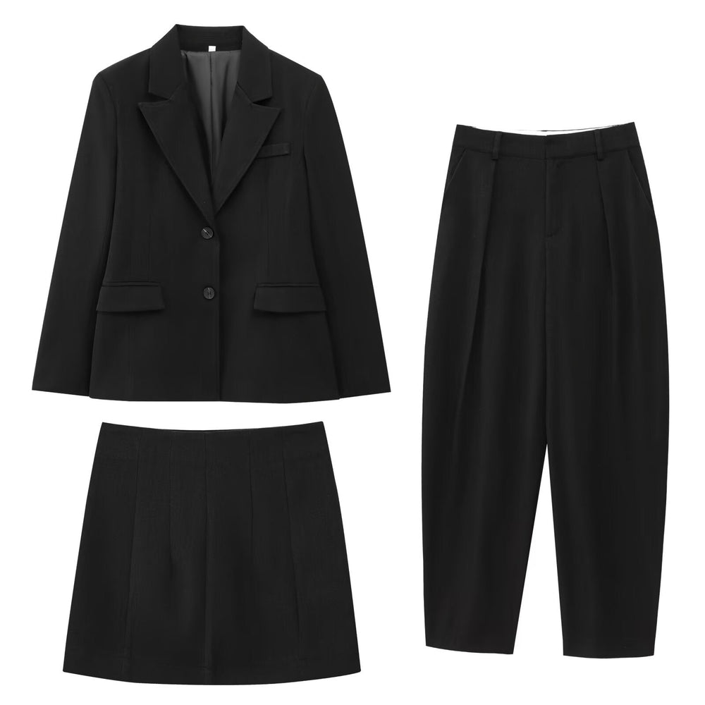 Heidi-Mode | Hem Mantel Eimer Hose Mini Rock Drei-teiligen Set