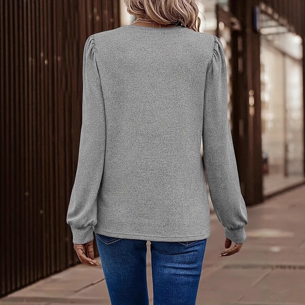 Damen Pullover mit Puffärmeln und casual Schnitt Heidi-Mode
