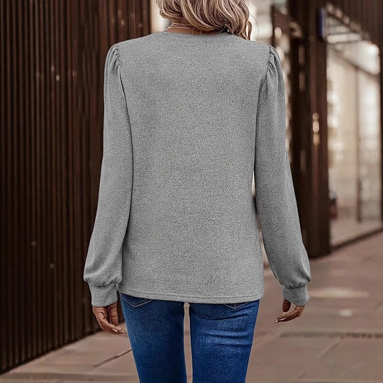 Damen Pullover mit Puffärmeln und casual Schnitt Heidi-Mode