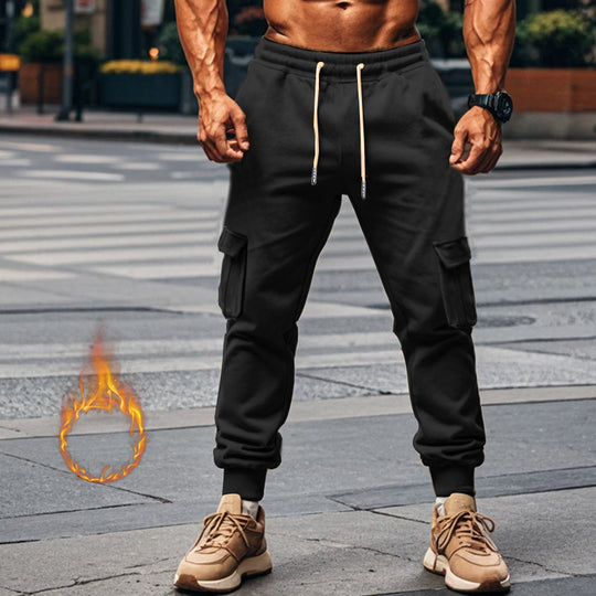 Herren Sportliche Cargo-Jogginghose mit elastischem Bund und praktischen Taschen Heidi-Mode