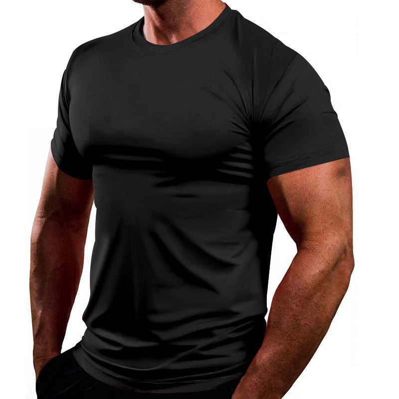 Herren Atmungsaktives Fitness-T-Shirt aus leichtem Stoff mit körperbetontem Schnitt Heidi-Mode