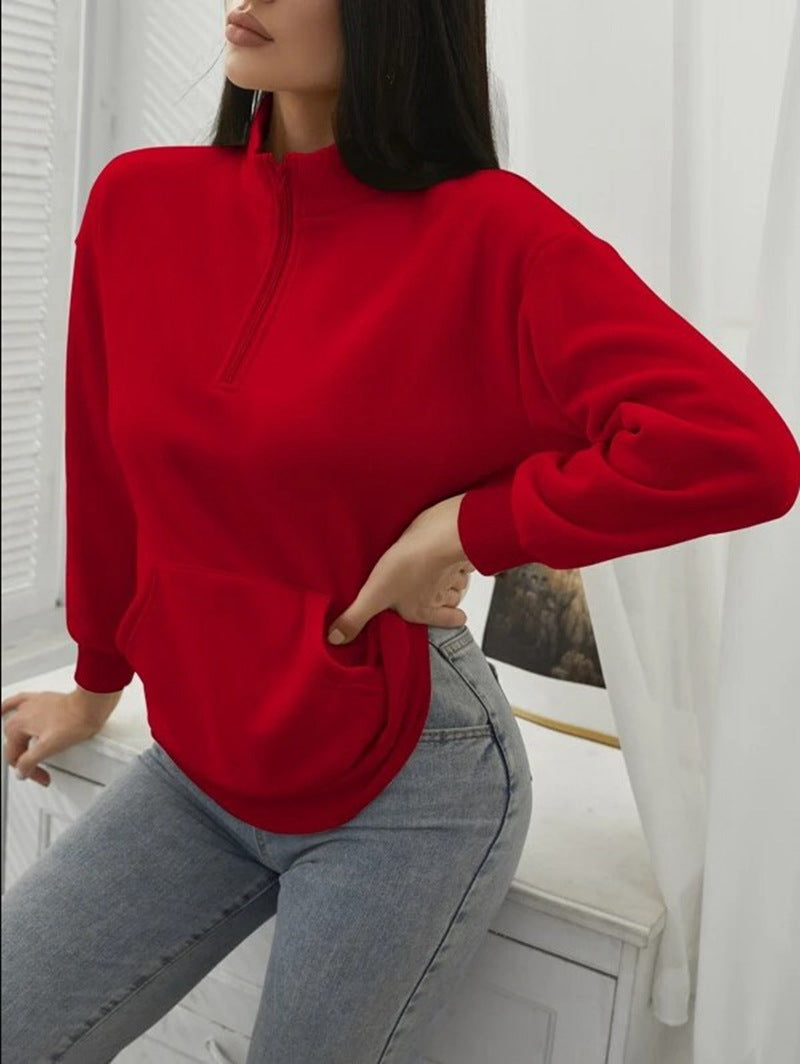 Damen bequemer Stehkragen Pullover Heidi-Mode