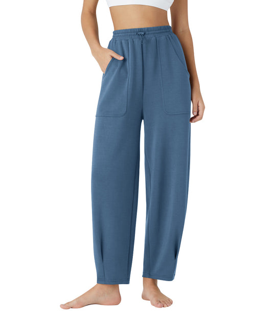 Damen weite Freizeithose mit elastischem Bund und praktischen Taschen Heidi-Mode