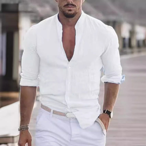 Herren modisches Langarmhemd mit leichtem Stoff Heidi-Mode