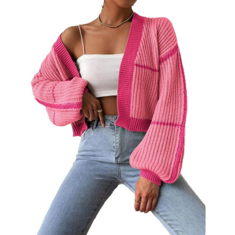 Damen Großer Strickcardigan mit voluminösen Ärmeln Heidi-Mode
