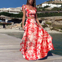 Damen Elegantes Maxikleid mit fließendem Saum und verspieltem Blumenmuster Heidi-Mode