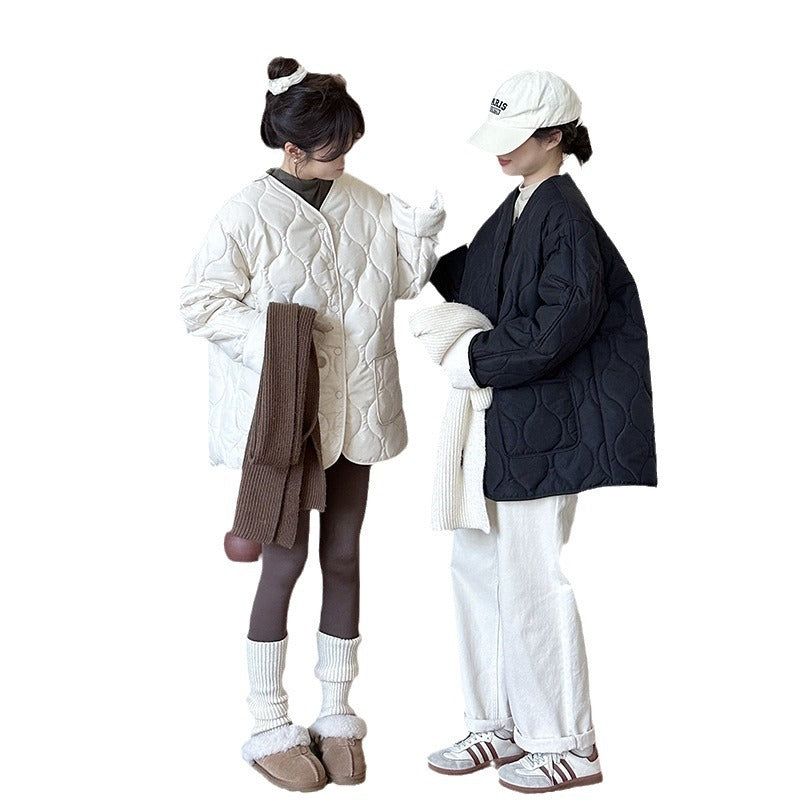 Damen Kuschelige gesteppte Jacke mit großen Taschen Heidi-Mode