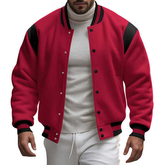 Herren Sportliche Collegejacke mit modernem Design und Kontrastärmel Heidi-Mode