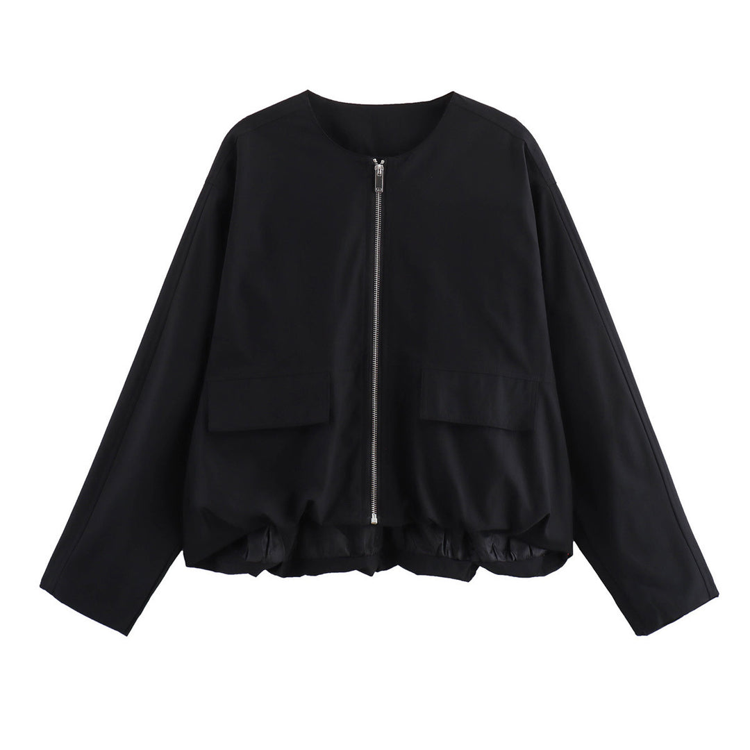 Damen lässige Steppjacke mit praktischen aufgesetzten Taschen und elastischem Bund Heidi-Mode