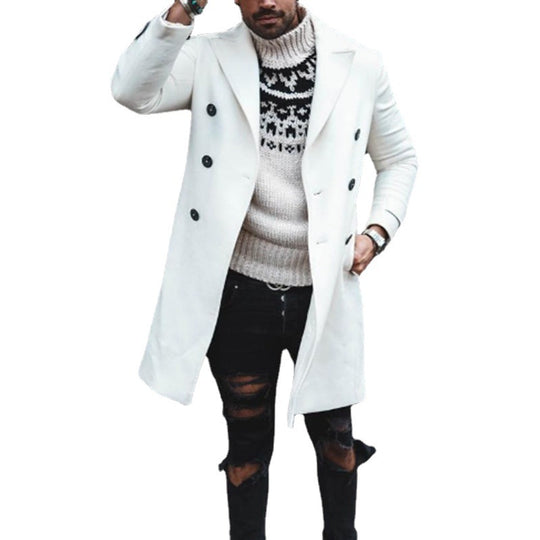 Herren eleganter langer doppelt-geknöpfter Mantel Heidi-Mode