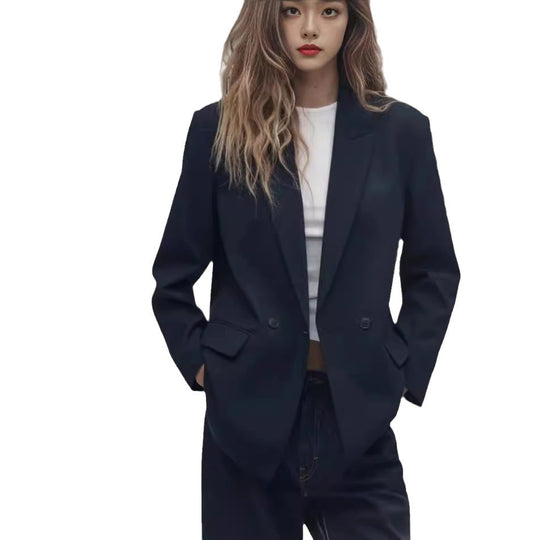 Damen Oversized Blazer mit eleganter Silhouette und dekorativen Knöpfen Heidi-Mode