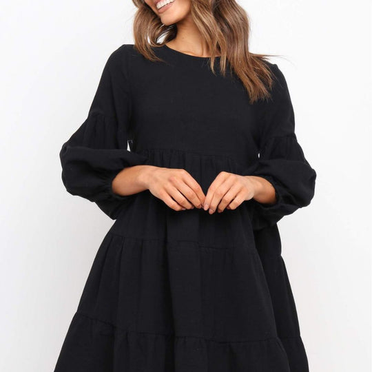 Damen romantisches Sommerkleid mit voluminösen Ärmeln und Rüschendetails Heidi-Mode
