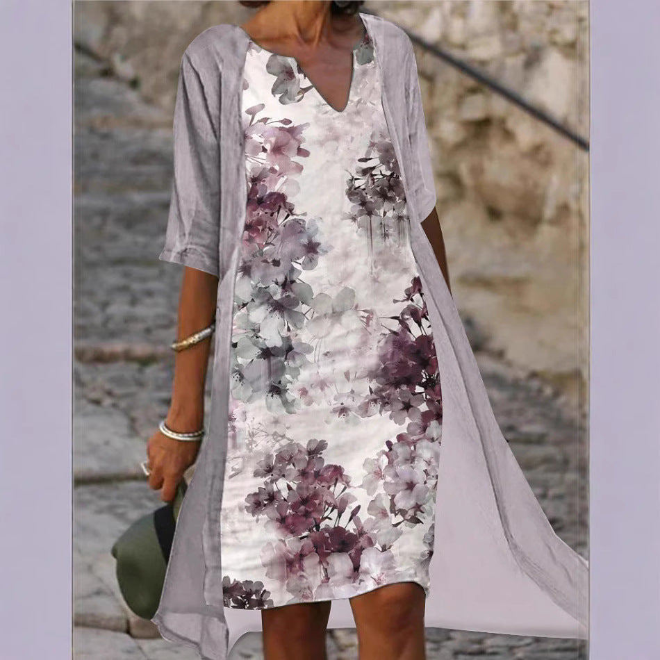 Damen leichtes Sommerkleid mit floralem Design Heidi-Mode
