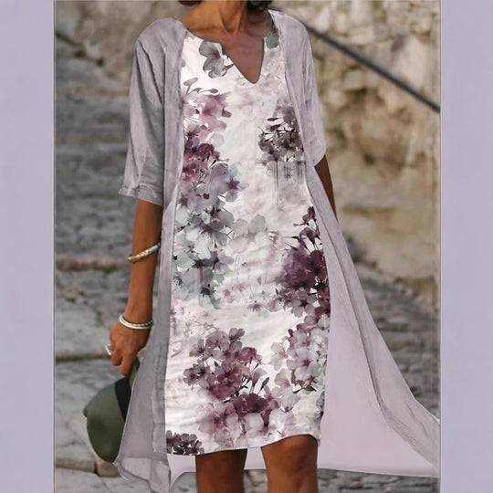 Damen leichtes Sommerkleid mit floralem Design Heidi-Mode