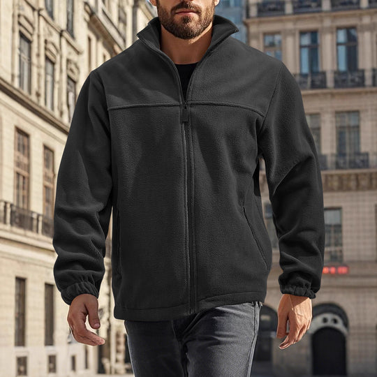 Herren Fleecejacke mit hohem Kragen Heidi-Mode