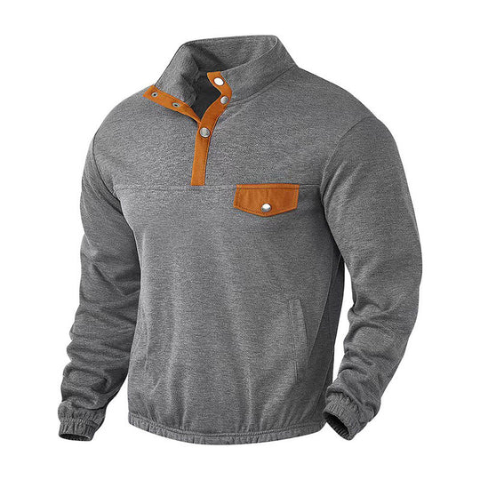 Herren modisches Sweatshirt mit Kragen details Heidi-Mode
