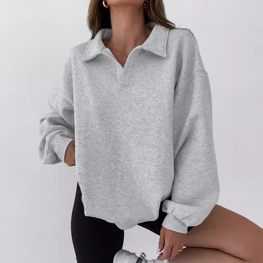 Damen Pullover mit modernem Kragen und langen Ärmeln Heidi-Mode